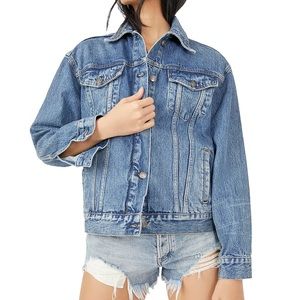 Free People Jolene Cotton Denim Trucker Jacket